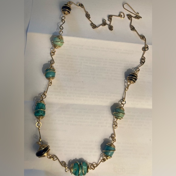 Handmade Copper and Turquoise Necklace - Picture 2 of 4